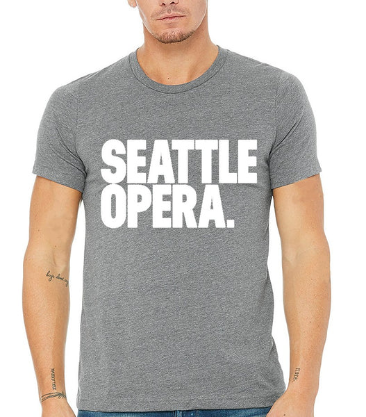 Seattle Opera Logo Unisex T-Shirts (Red Clay & Grey)