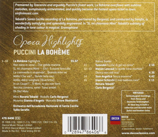 La Boheme Highlights CD