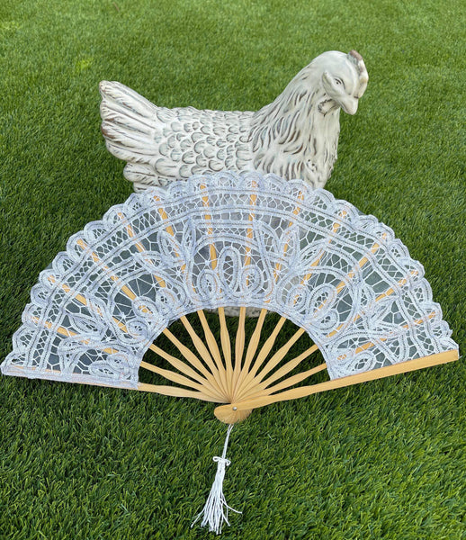 Handheld Battenberg Lace Fans