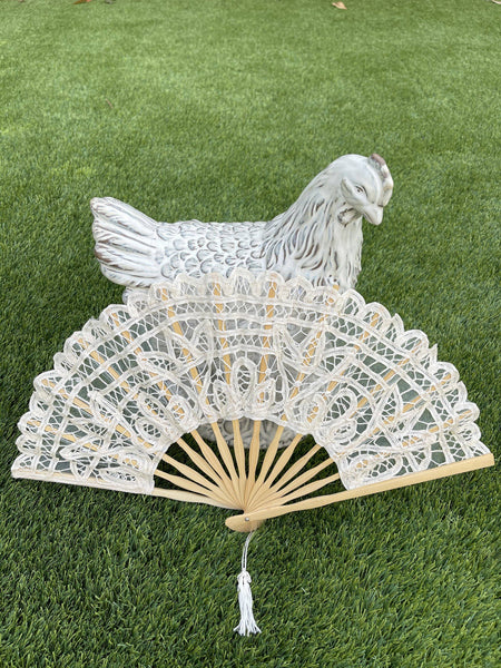 Handheld Battenberg Lace Fans