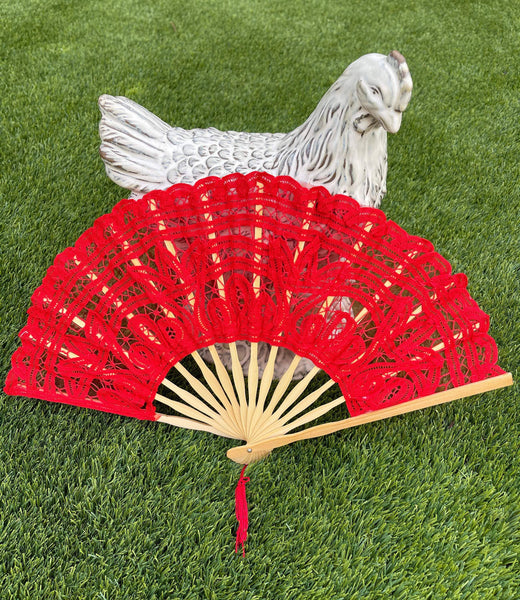 Handheld Battenberg Lace Fans