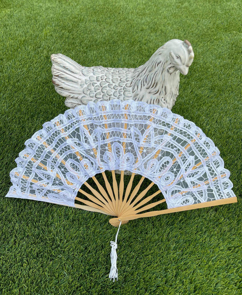 Handheld Battenberg Lace Fans