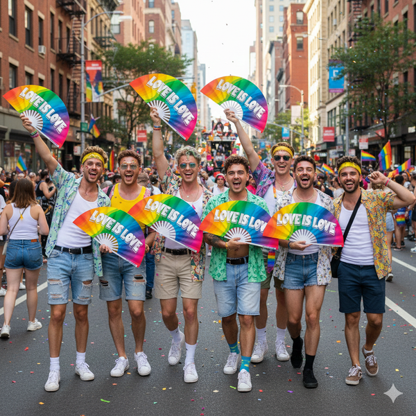 Love Is Love Rainbow Fan