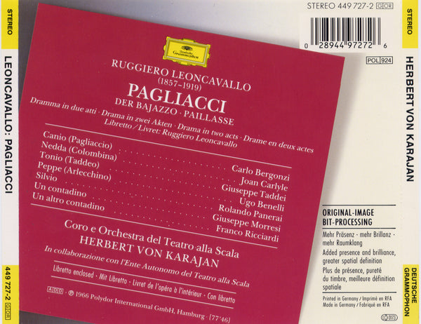 Legendary Recordings: Pagliacci CD & Libretto