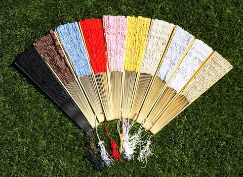 Handheld Battenberg Lace Fans