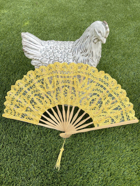 Handheld Battenberg Lace Fans