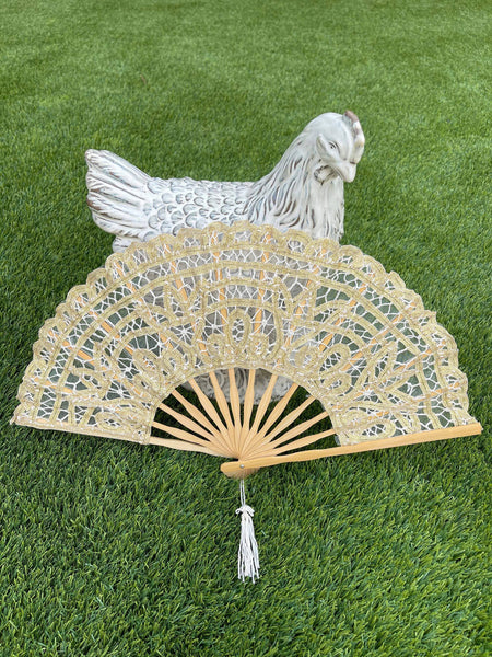 Handheld Battenberg Lace Fans