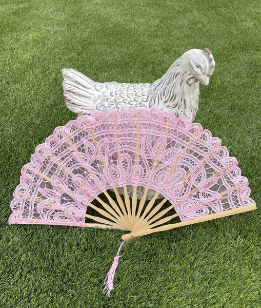 Handheld Battenberg Lace Fans