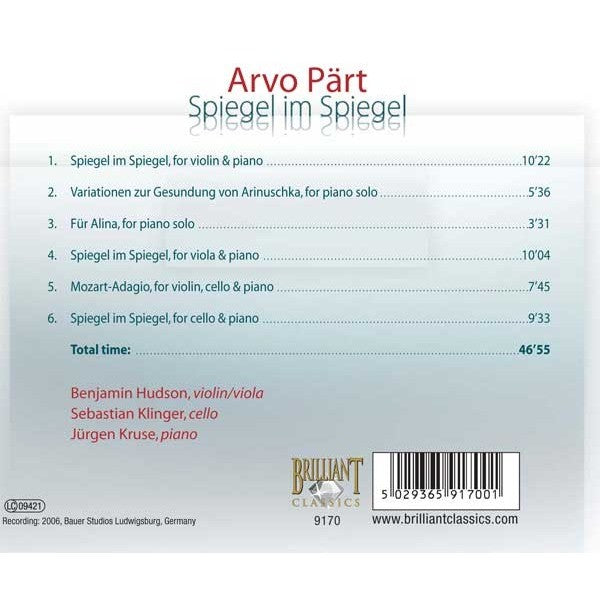 Arvo Pärt Spiegel im Spiegel CD