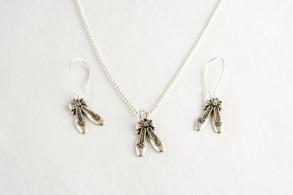 Pointe Shoes Necklace and Earrings