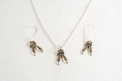 Pointe Shoes Necklace and Earrings