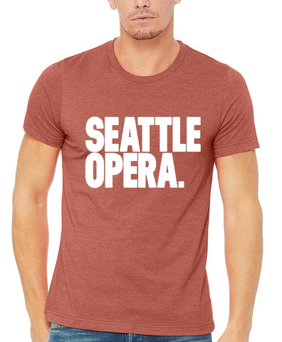 Seattle Opera Logo Unisex T-Shirts (Red Clay & Grey)