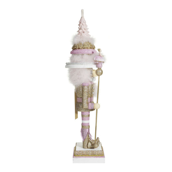 Giant Pink and Gold Ballerina Staff Nutcracker