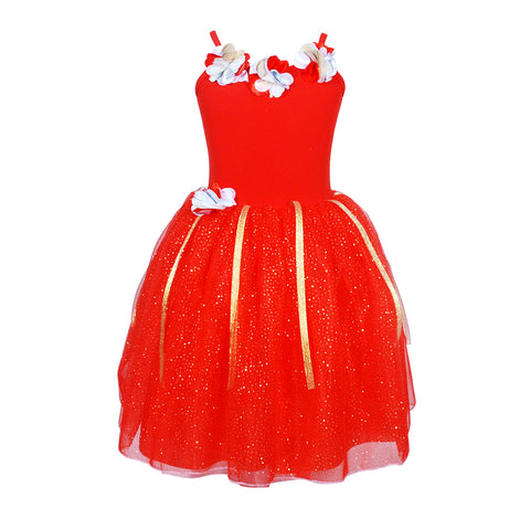 Red & White Petal Dresses