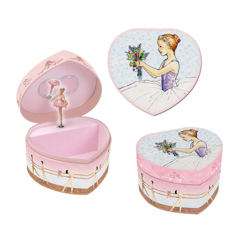 Ballerina Heart Shaped Musical Jewelry Box