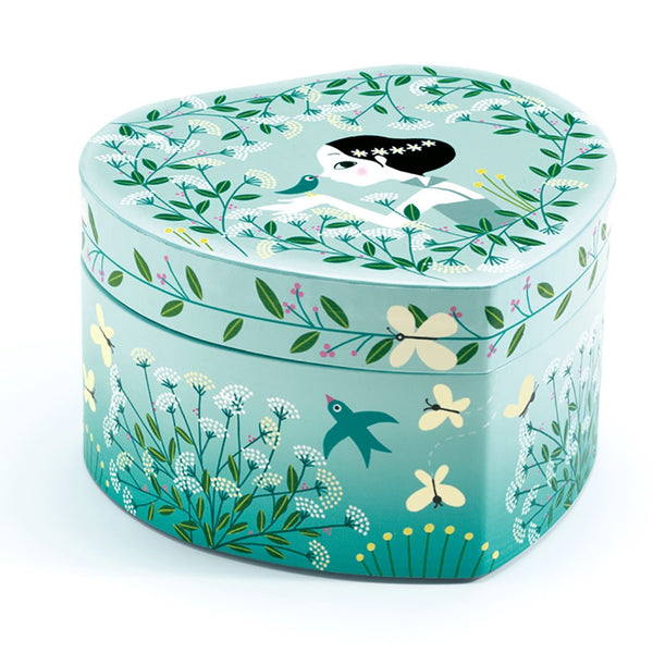 Blue Heart Ballerina Musical Jewelry Box