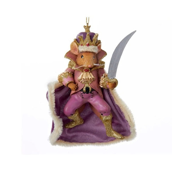 Purple Mouse King Ornament