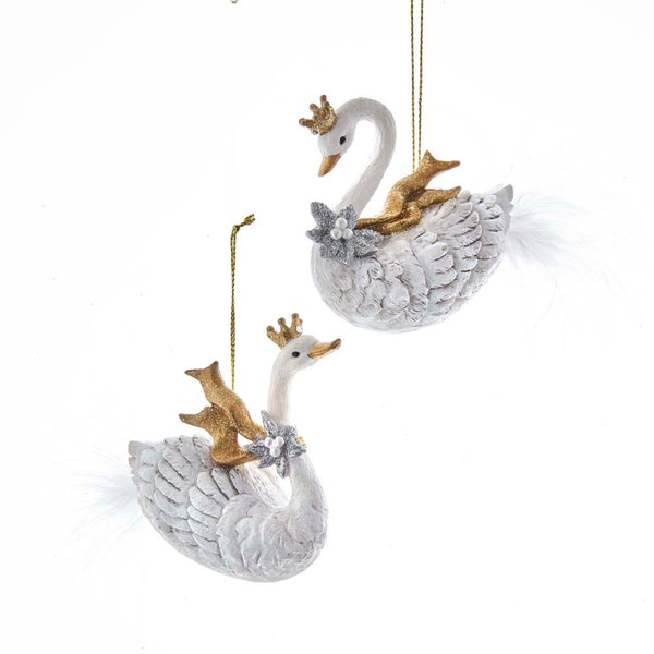 Silver & Gold Swan Ornaments