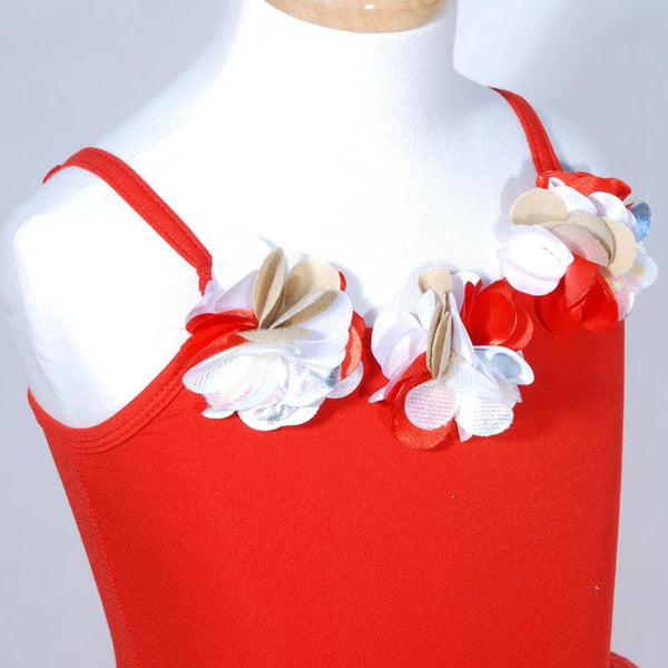 Red & White Petal Dresses